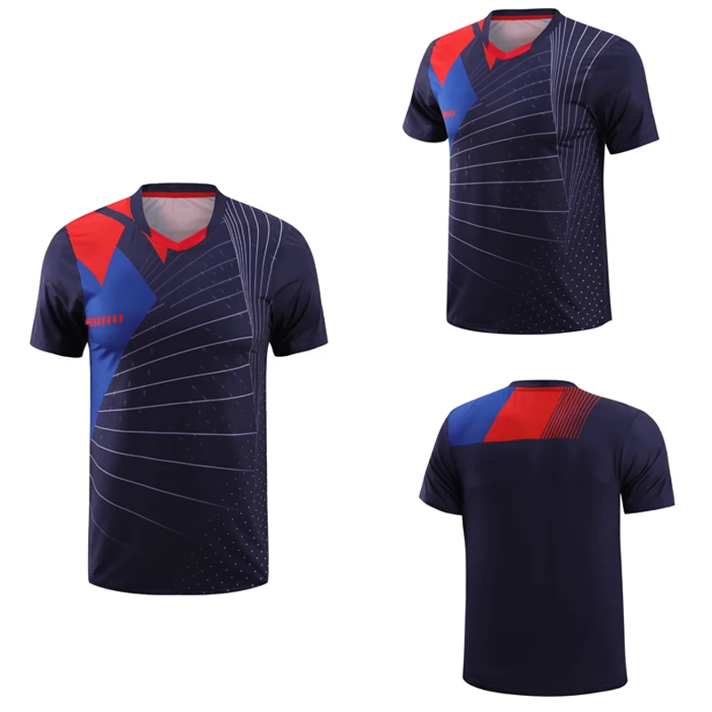 Quick dry Tennis tshirts,badminton sportswear shirt men/women,kid table tennis V-neckshirt,game clothes volleyball shirt 5122