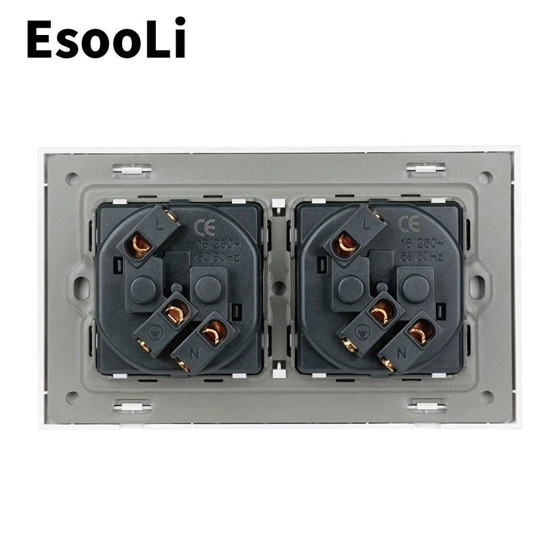 Высококачественная белая пластиковая настенная розетка EsooLi с двойным