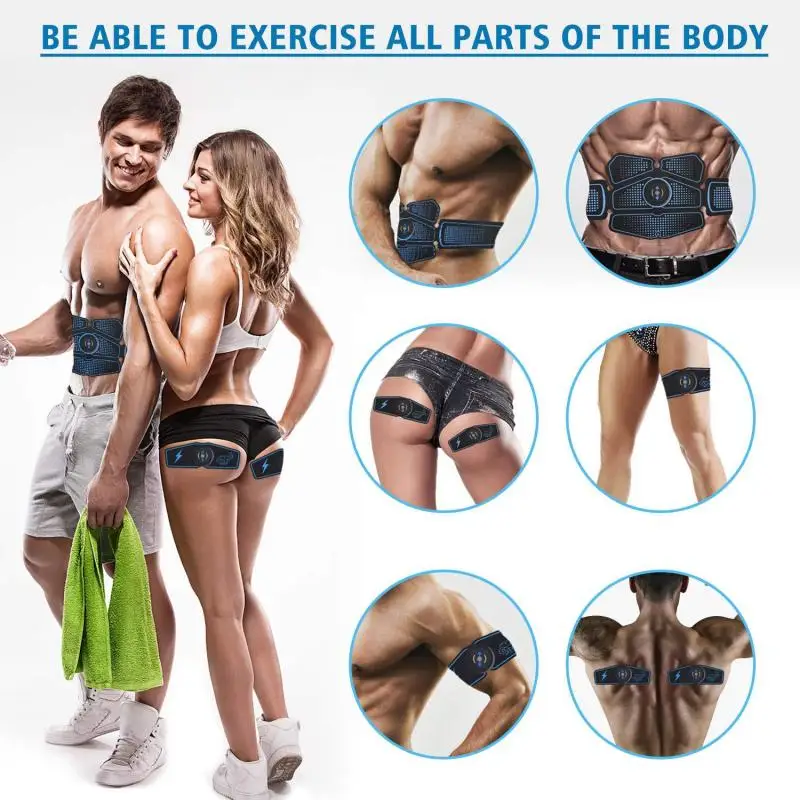 EMS Wireless Muscle Stimulator Electric Weight Loss Stickers Body Slimming Belt Smart Fitness Abdominal Training Massager Unisex | Красота и