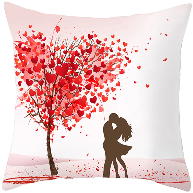 Funda de almohada de decoraci&oacute;n del D&iacute;a de San Valent&iacute;n, cubierta de coj&iacute;n para sof&aacute;, cama, decoraci&oacute;n del hogar, Torre Eiffel, 45x45cm-3