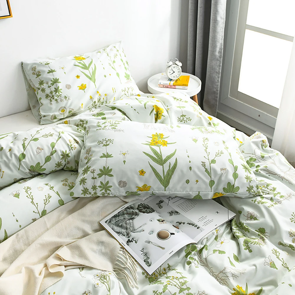 Пододеяльник LOVINSUNSHINE King Size простой цветочный Комплект постельного белья для