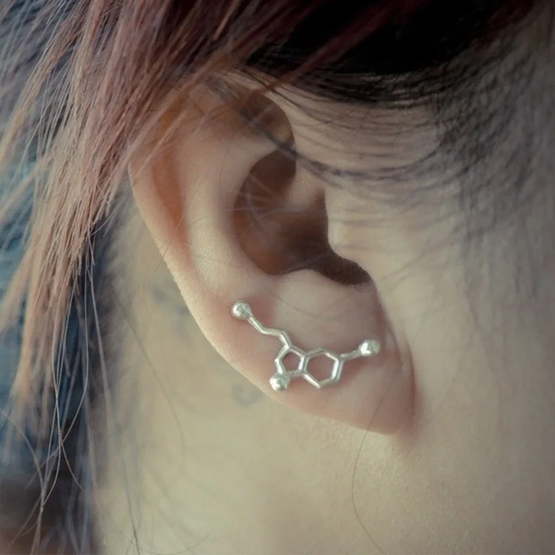 

Popular New Women's Alloy Earrings Beautiful Simple Chemical Molecular Earrings Dopamine Earrings Cuffs Earrings Gift