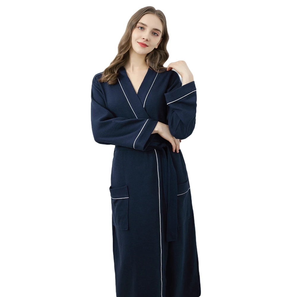 Men And Women Soft Bathrobe Couple Nightgown Spring Comfort Sleepwear Home Pajamas Spring New Couples Loose Homewear