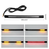 motorcycle light bar strip tail brake stop turn signal lights 48 led license plate light 3528 smd red amber tioodre