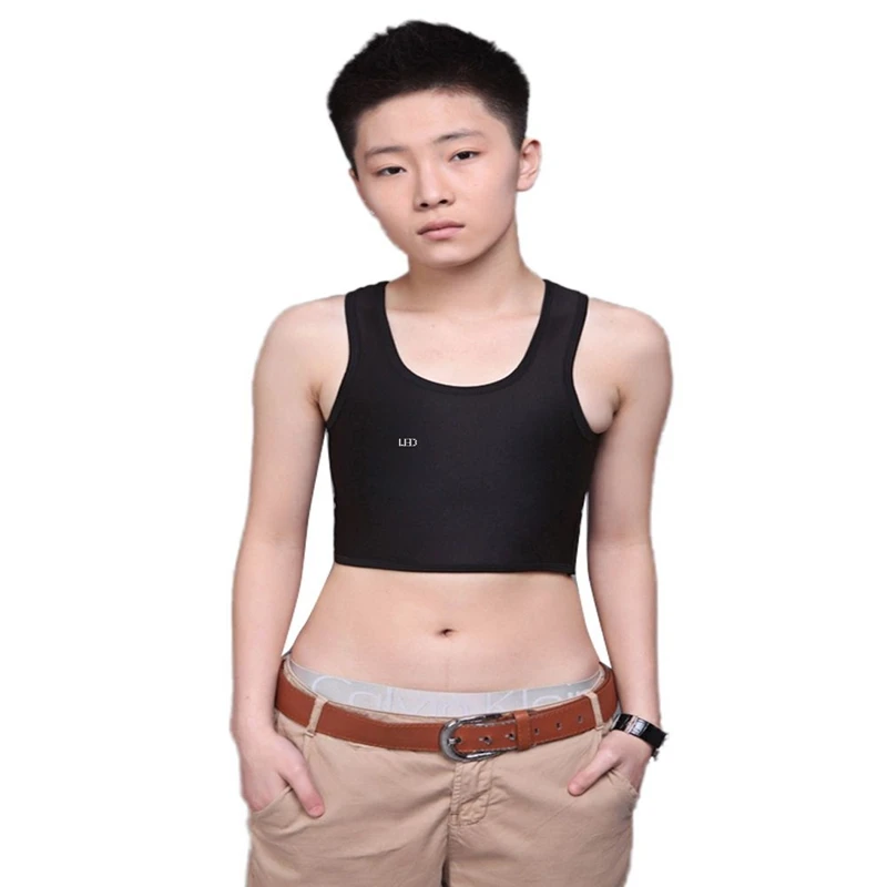 Lesbian Tomboy Casual Buckle Short Chest Breast Binder Tran Body Shaper Vest MEM | Женская одежда