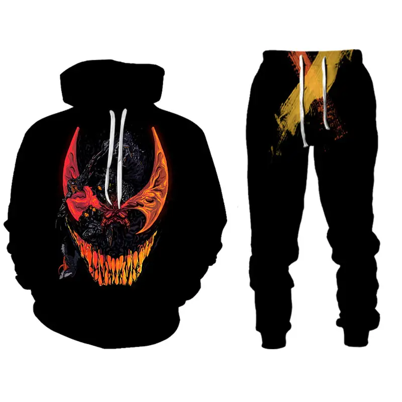 

Autumn Winter Venom Clothing Mens Tracksuit 3d Printed Hoodies Suit Jogger Casual Sweashirts Sweatpants Sportswear Set SweatSuit