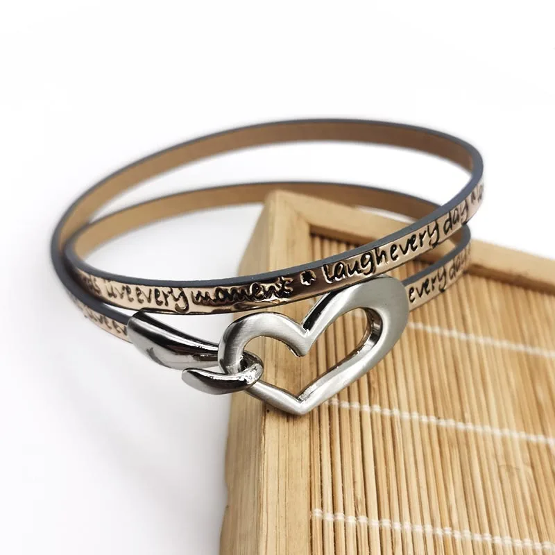 TOTABC винтажный кожаный браслет/воротник ожерелье сердце женский браслет Шарм
