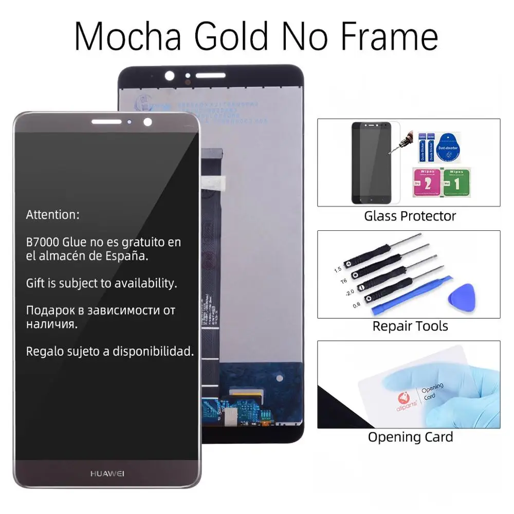 Mocha Gold No Frame 5,9 '' ЖК-дисплей для huawei mate 9, сенсорный экран с рамкой, дигитайзер для huawei mate 9, ЖК-MHA-L29, запасные части - Цвет: Mocha Gold No Frame