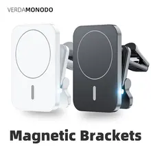 Magnetic Car Air Vent Phone Holder Mount 15W Fast Wireless Charger Compatible with Magsafe Case for iPhone 12 13 Pro Mini Max