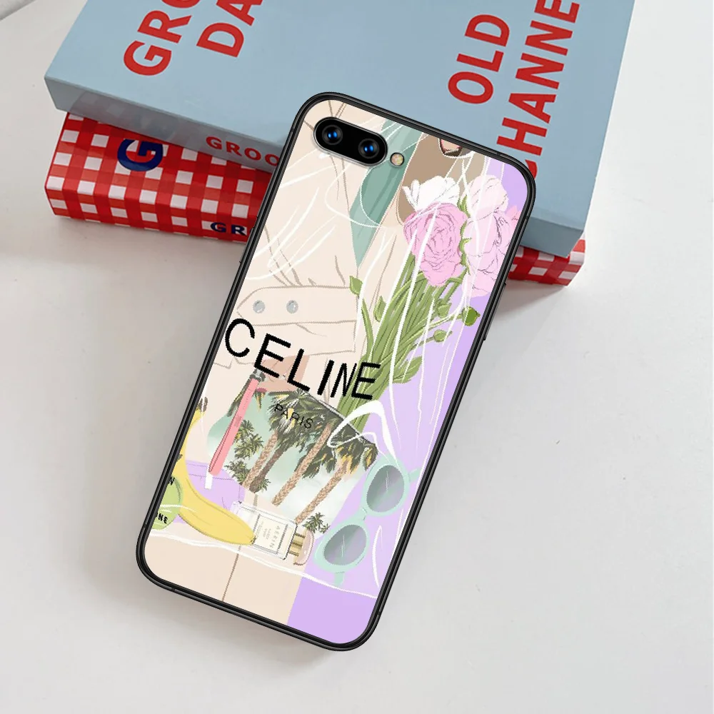 

Celin Luxury Fashion Brand Phone Case For Huawei Honor 6A 7A 7C 8 8A 8X 9 9X 10 10i 20 Lite Pro Play black Prime Fashion Coque