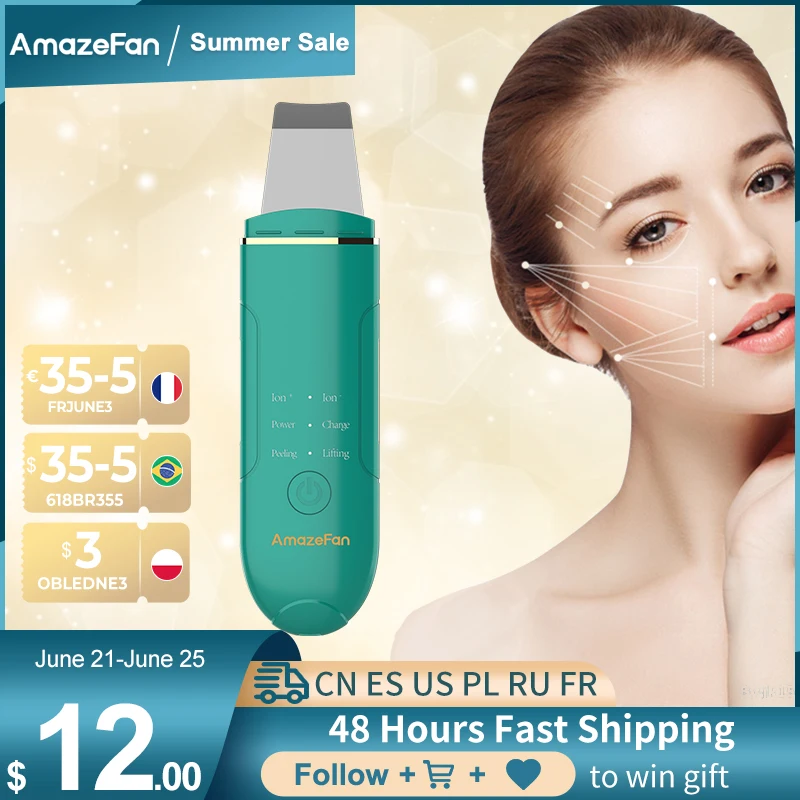 Ультразвуковая чистка Массажер для лица Кожа Забота Угревая сыпь Средство