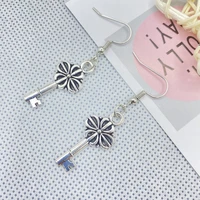 fashion queen earrings new alloy with flower key shaped earrings gifts for ladies