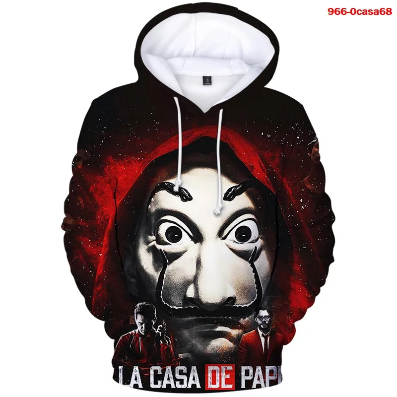 

La Casa De Papel 3D Printed Hoodies Money Heist Harajuku Sweatshirt Men/Women Anime Pullover House of Paper Casual Clothes Top