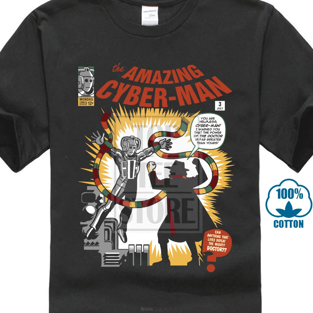 Футболка Doctor Who Cyberman Новая высококачественная графическая футболка S 5Xl 021439 |