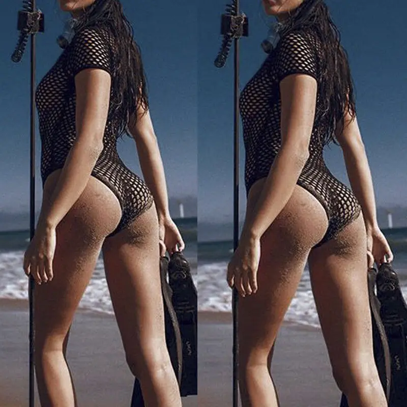 

2020 Mesh Swimwear Women One Piece Swimsuit Sexy Women Bahing Suit 2020 Summer Sexy Brazilian Beachwear Hollow Out See Throgh