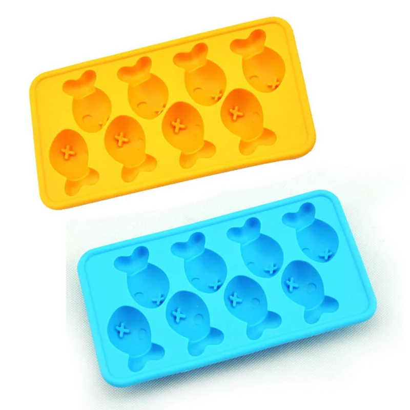 1 шт. новинка силиконовые рыбные кости ледяной кубик лоток стеклянная чашка для