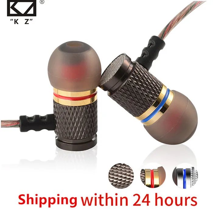 Hi-Fi наушники с микрофоном KZ EDR1 специальное издание покрытым золотом корпусом 3 5