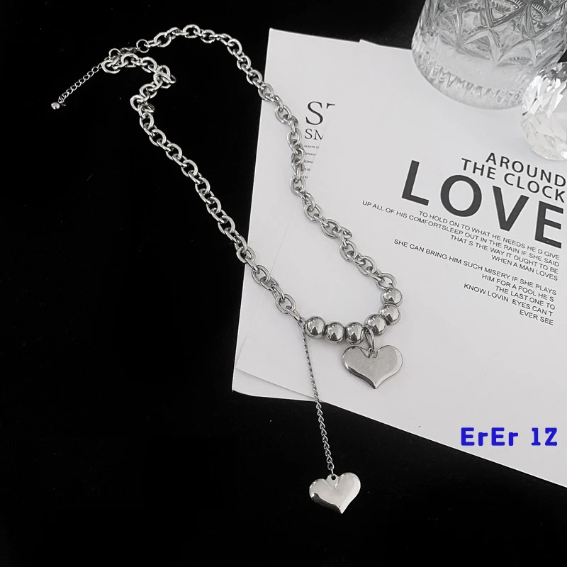 

ErErMetal love ожерелье ins tide индивидуальность хип-хоп холодный ветер Длинная женская крутая толстая цепочка Кулон Европа и США
