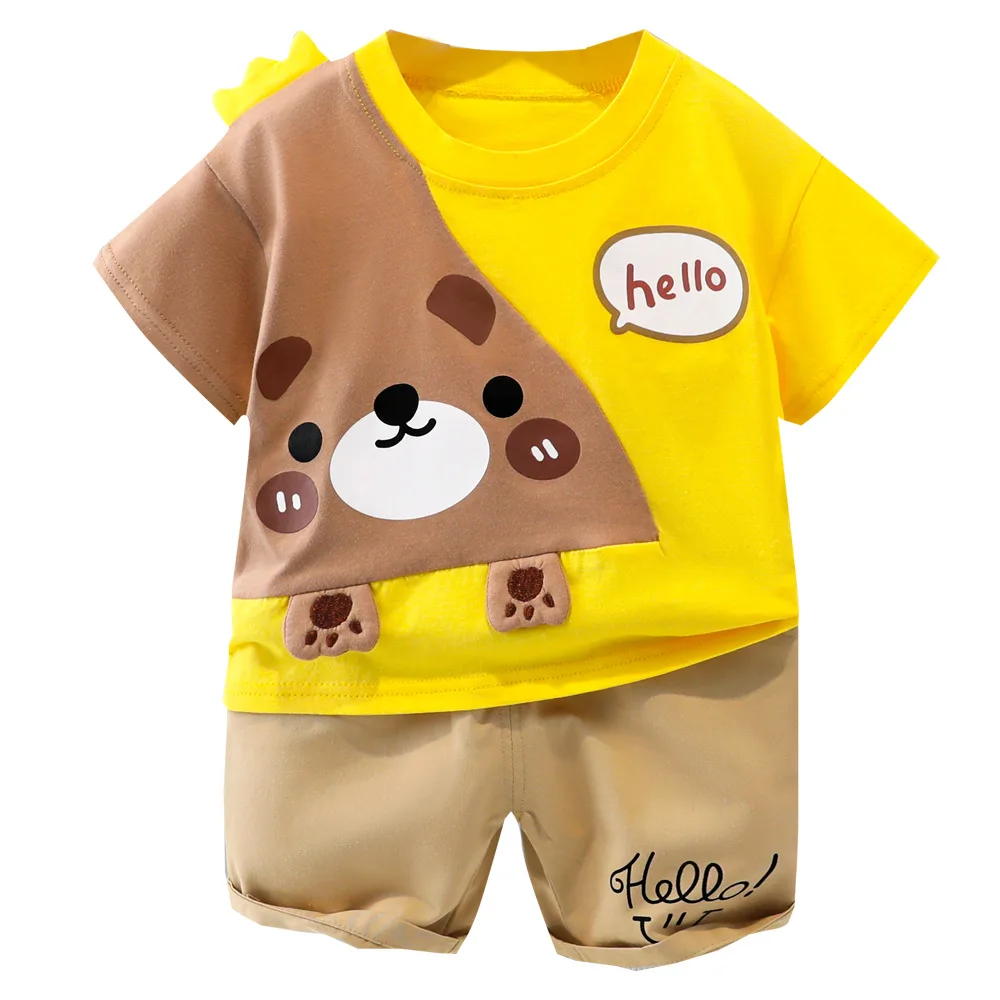 

Summer Newborn Baby Boy's Clothes Set Children Clothing Short sleeve T-shirt top+Casual pants Toddler Clothing For Kids Suit
