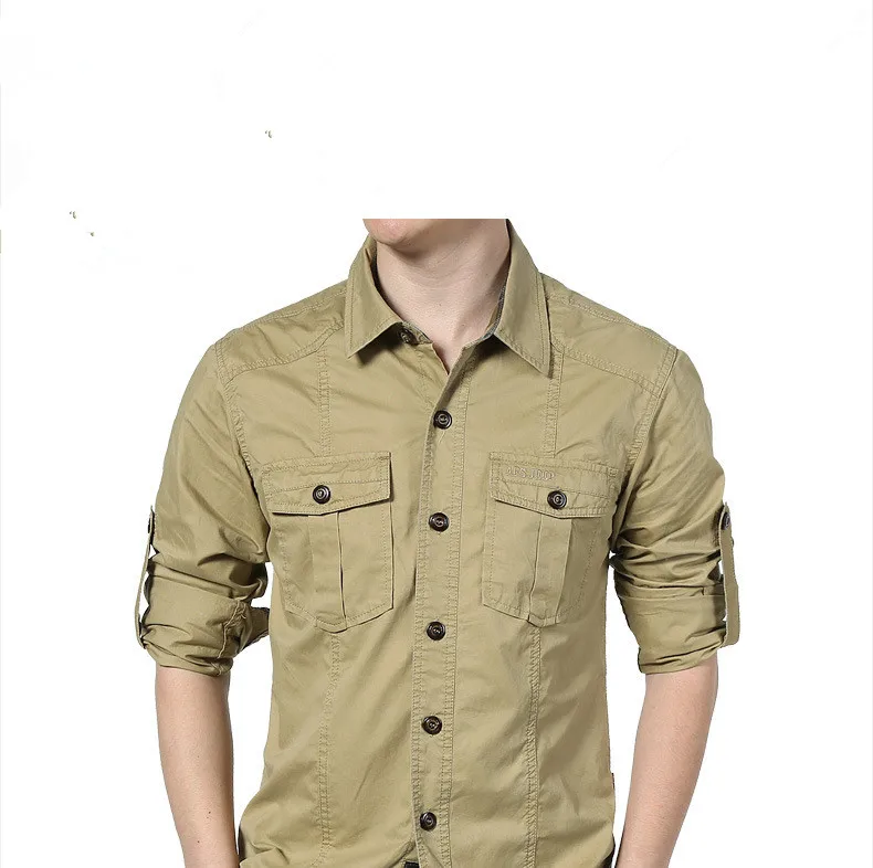 Рубашка мужская уличная с длинным рукавом дышащая M 4XL хлопок Спортивная Тактика