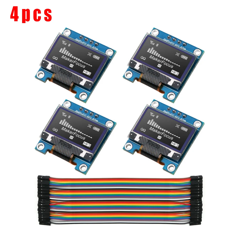 4 шт. I2C OLED 0 96 дюймовый oled дисплей модуль IIC SSD1306 128 64 LCD + Du pont провод прочный и