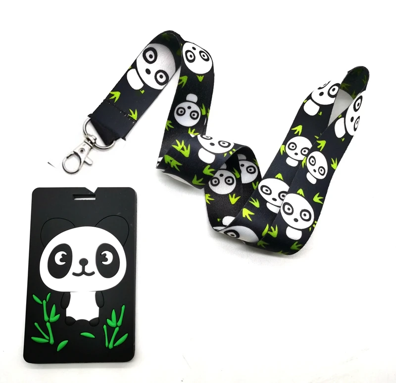 Розничная продажа 1 шт. ремешок с пандой на шею держатель для карт автобуса