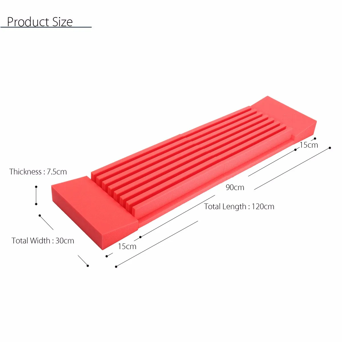 

120x30x7.5cm Protective Sponge Wedge Studio Acoustic Soundproof Foam Pyramid Panel Board Sound proof Absorption Treatment