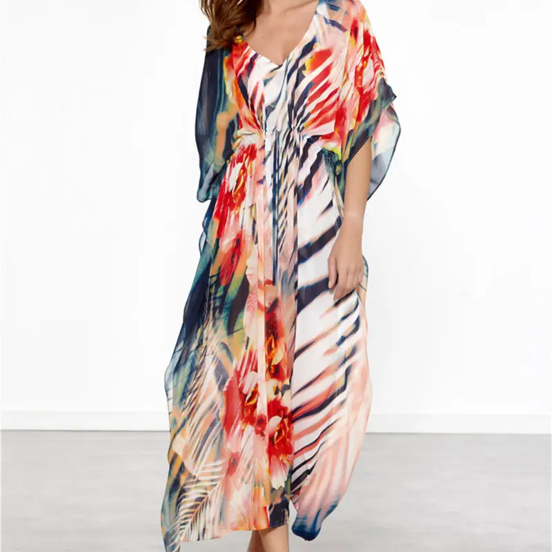 Наряд кафтан на пляж парео саронги сексуальная накидка шифон Бикини Купальники