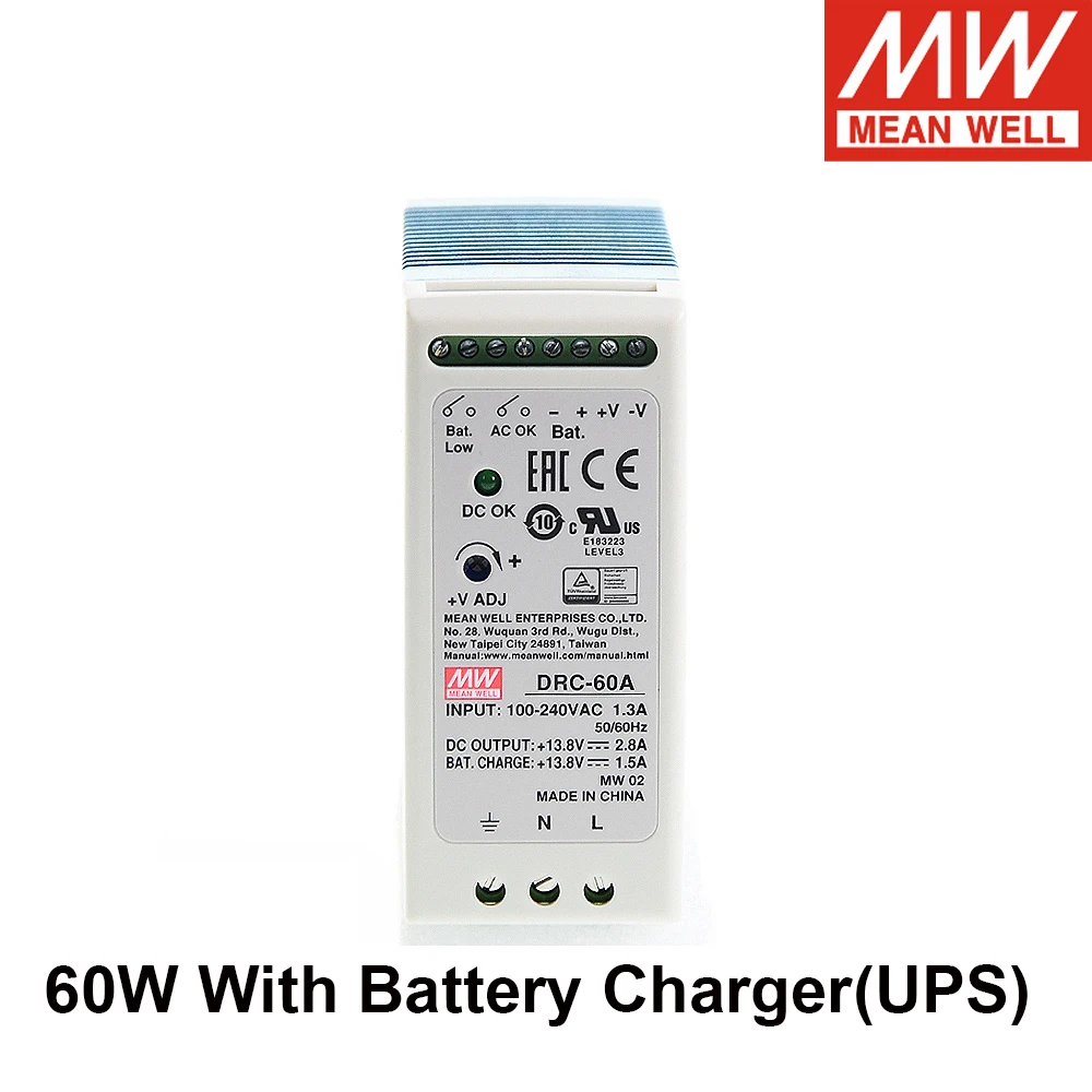 Оригинал MEAN WELL Φ 13,8 V 27,6 V 60W Φ DIN Rail Security Industry или импульсный источник питания для систем питания