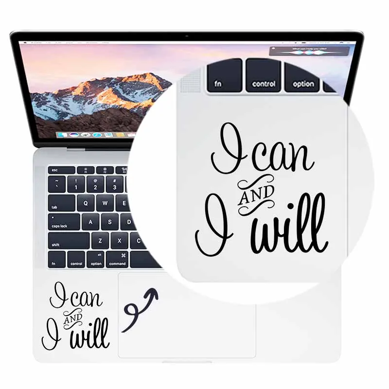 

I Can I Will Motivation Quote Decal Laptop Trackpad Sticker for MacBook Pro Air Retina 11 12 13 15 inch Mac Book Touchpad Skin