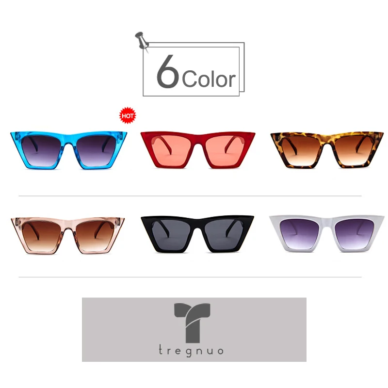 

TREGNUO 2021 Retro Sunglasses Women Cat Eye Sunglasses High Quality Brand Glasses Drive Eyewear UV400