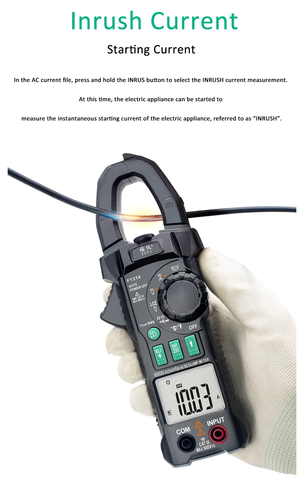 Digital Current Clamp Meters AC DC Pliers Ammeter Clamp Meter Multimeter True RMS Auto Range VFC Capacitance NVC Universal 50%