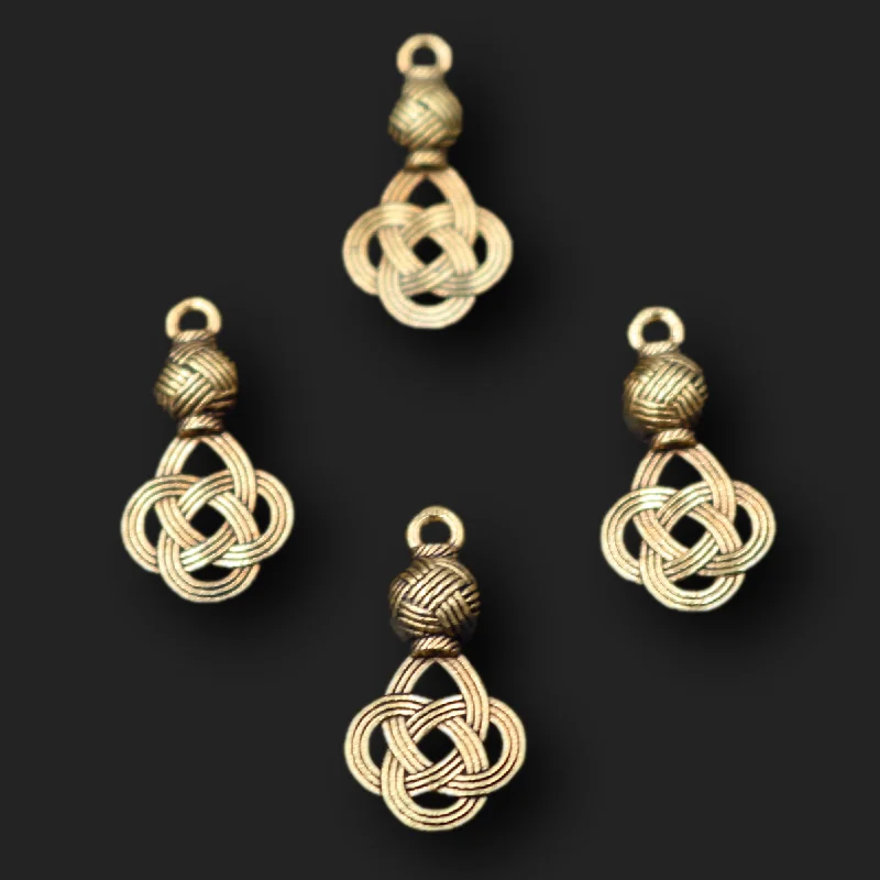 

10pcs Antique Gold Color Knots Pendants Retro Earrings Bracelet Metal Accessories DIY Charms Jewelry Crafts Making A330