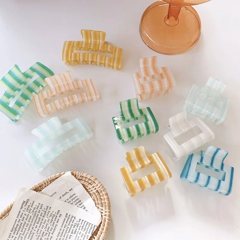 Ful Stripe Geometry Graphics Girls Claw Clip Hair Clips Hair Accessories New