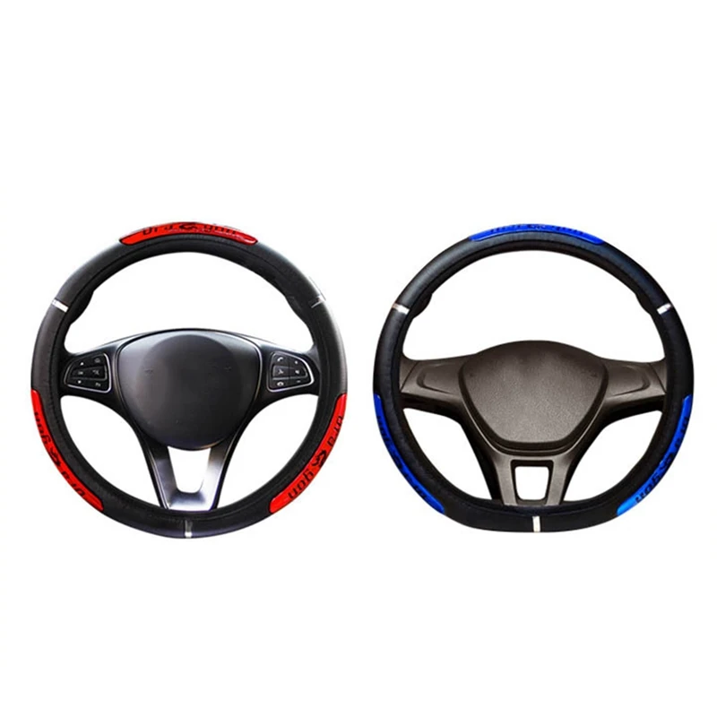 

38CM Car Universal Anti Slip Steering Wheel Cover Leather Auto Interial Car-Styling Accessories