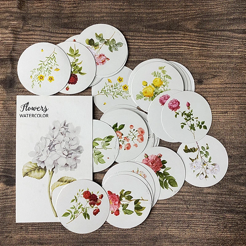 

Vintage Retro Flower Of Painting Mini Paper Diary Sticker Scrapbooking Decoration Label Retail Vinyl Stickers Personalized