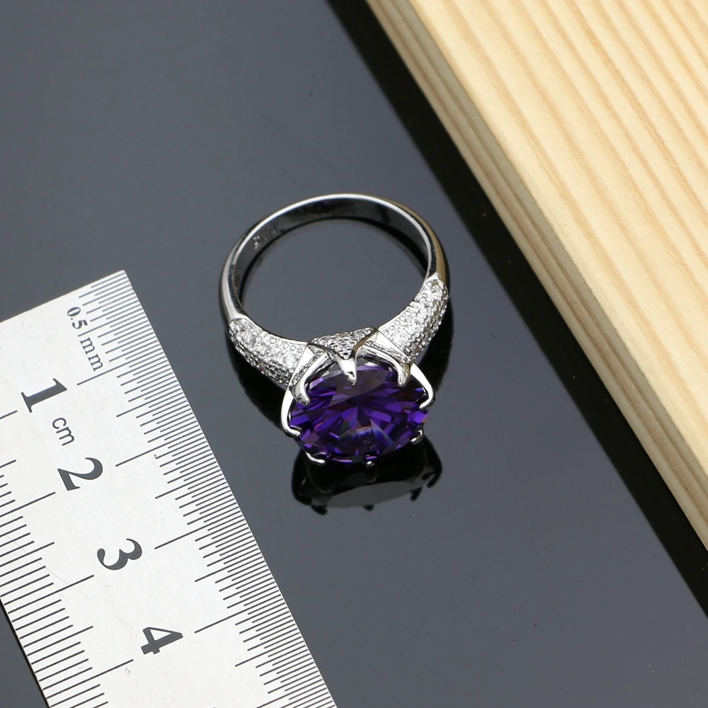 Комплект из колье и серёг серебра 925 пробы с фианитами | Украшения аксессуары