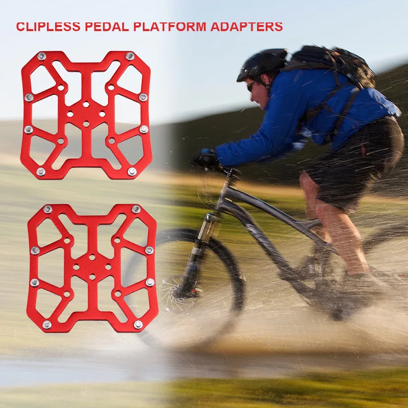 

2021 New 1pair Aluminum Alloy Bicycle Clipless Pedal Platform Adapters for SPD KEO Pedals MTB Mountain Road Bicycle Parts
