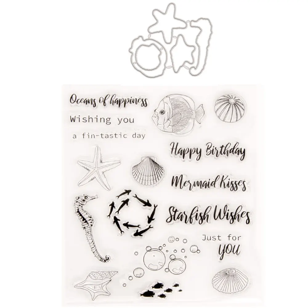 Штампы и штампы Морская жизнь прозрачный штамп альбом для скрапбукинга бумажный