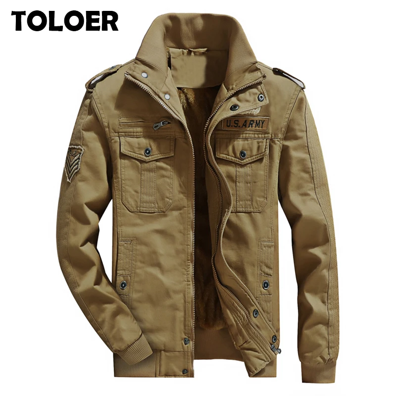 Осенне зимняя мужская куртка в стиле милитари толстая теплая Мужская брендовая