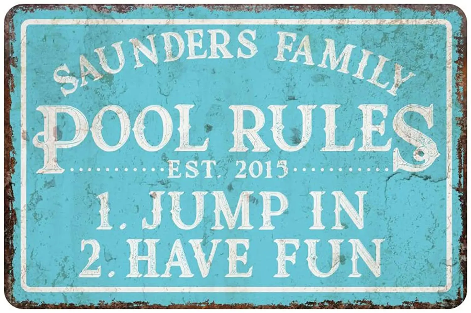 

Pool Rules Custom Family Name Home Wall Decor Personalized Metal Sign and Wood Sign