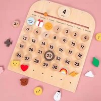montessori educational wooden toy wooden calendar baby cognitive early learning puzzle decoration toys kids christmas gifts