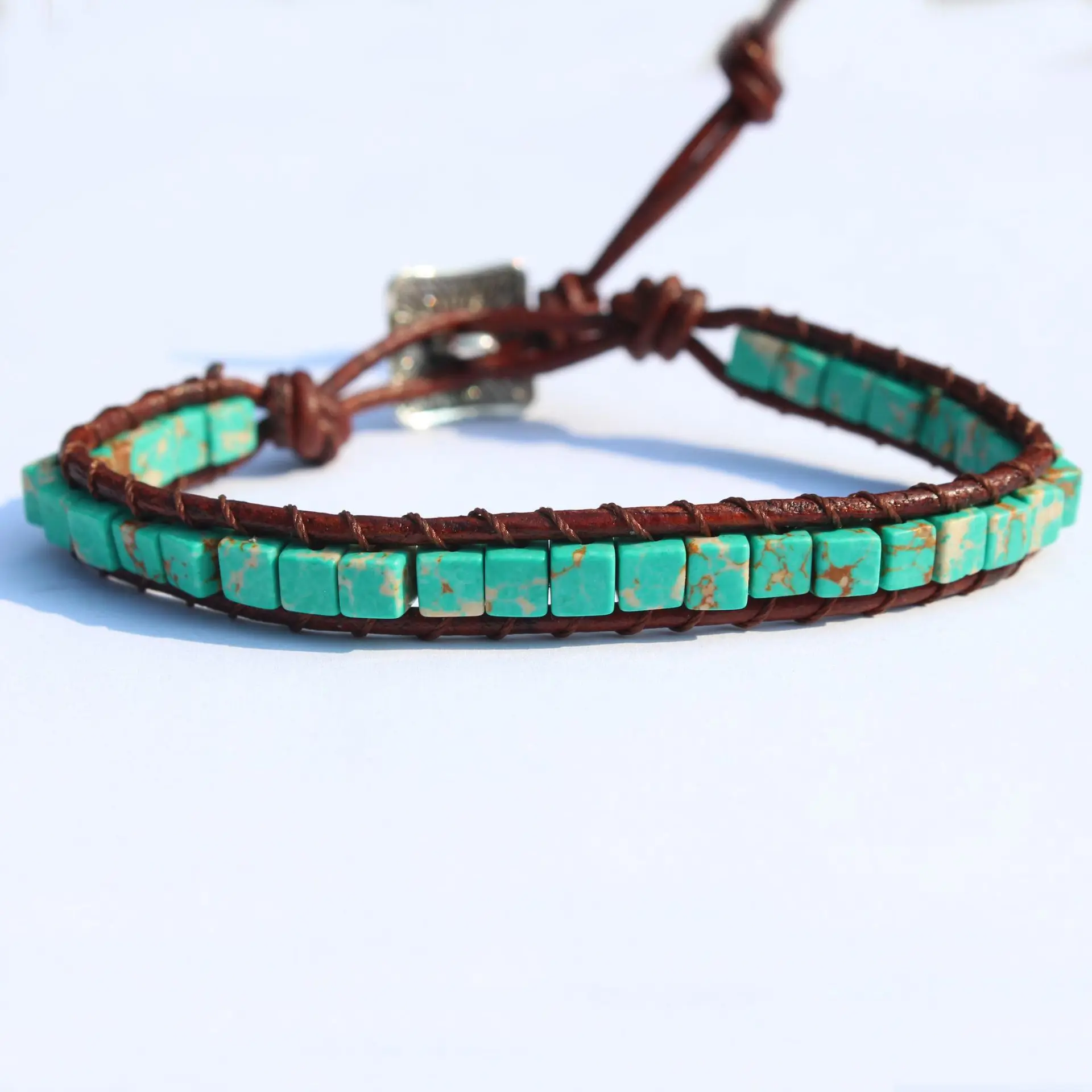 

Natural Imperial Stone Yoga Energy Men's and Women's Bracelet Hand-woven Bohemian Female Fashion Creative Bangle Jewelry