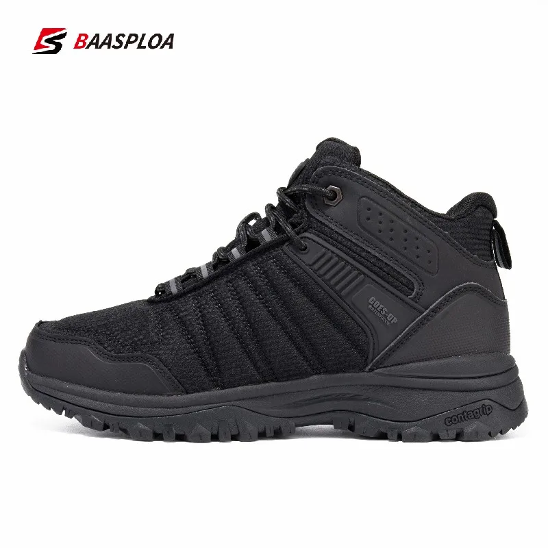 Baasploa 2022 New Men Walking Shoes Non-slip Wear-resistant Casual Shoes Outdoor Fashion Waterproof Wrinkle-free Sneakers Warm