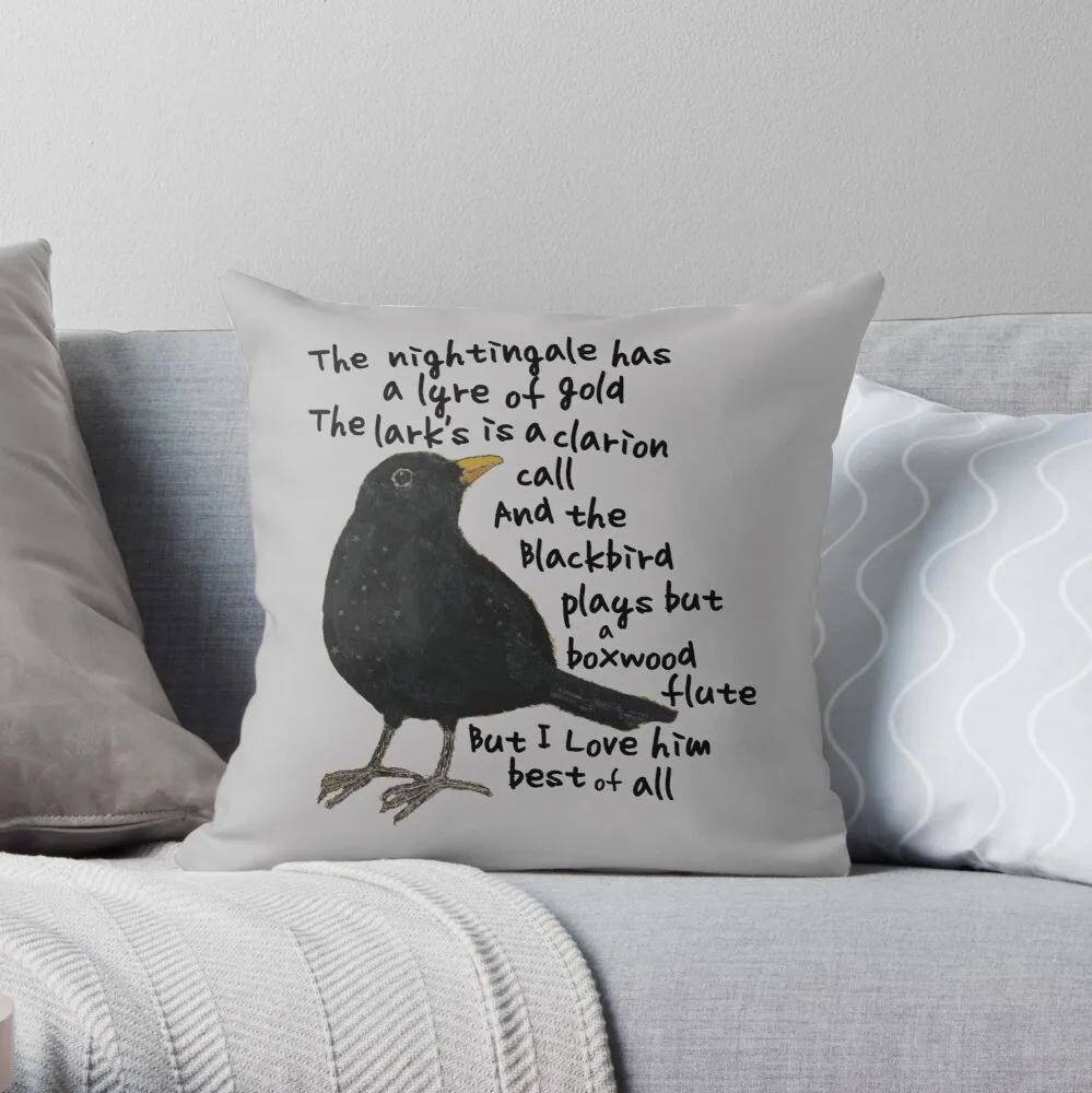 

Blackbird Throw Pillow Cushion Cover Polyester throw pillows case on sofa home living room car seat decor 45x45cm