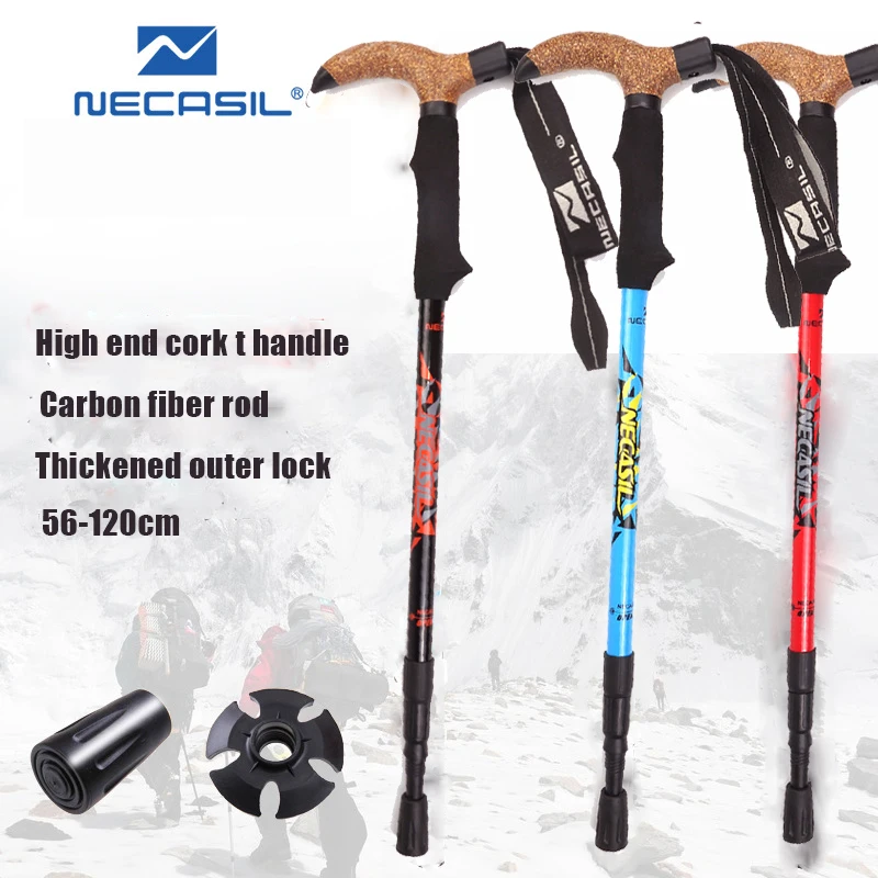

Ultralight Treking Pole Carbon Fiber 3 Section Hiking Walking Stick Nordic Cane Mountain Climbing Stick Alpenstocks