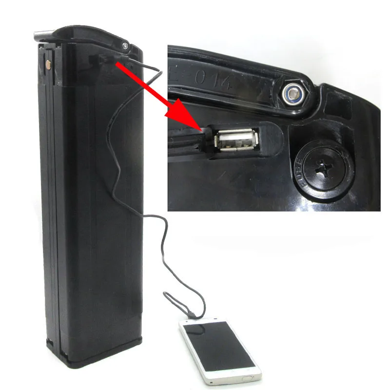 

500W 48V 11.6AH Silver fish Li-ion battery pack 48 V 14.5Ah 17AH Ebike Bateria akku for 48V 1000w Bafang with USB Port charger