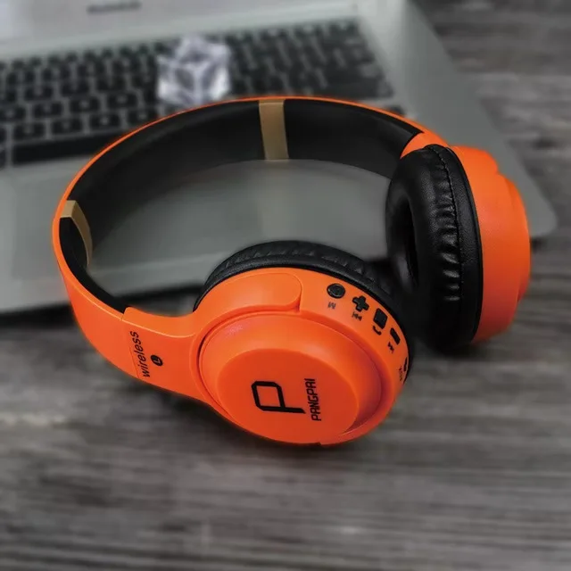 Orange Беспроводная bluetooth-гарнитура Mp3 сабвуфер Выдвижная складная игровая гарнитура Поддержка TF карты, режим AUX, вызов. Функция fm-радио - Цвет: Orange