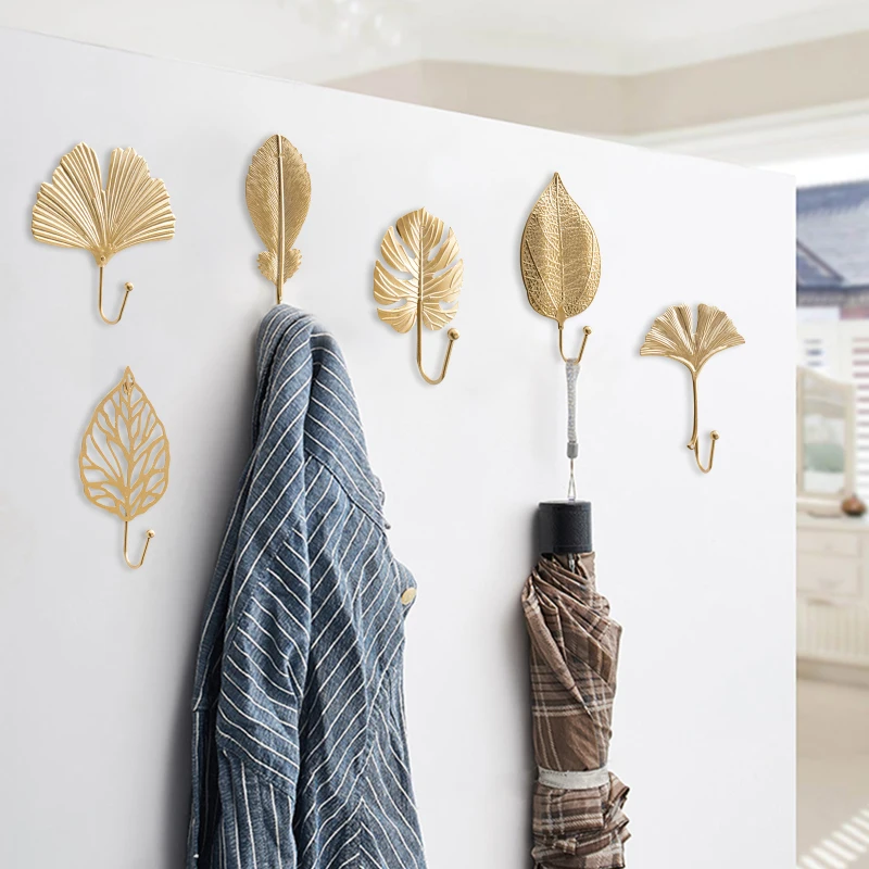 

Крючок для зонта без перфорации, прочный и бесшовный самоклеящийся крючок с листьями, аксессуары для ванной комнаты