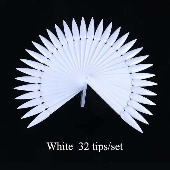 White 32 шт./компл. для Неил арта украшения для кончиков ногтей Дисплей палитра ногти накладные прозрачный натуральный образец ногтей Гель-лак стенд с инструментами,#1503-2 - Цвет: White